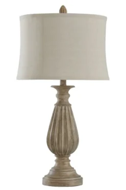 Table Lamps-Kirkland's Home Distressed Brown Spindle Table Lamp Tan