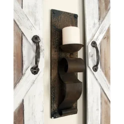 Sconces-Kirkland's Home Distressed Brown Wood Wall Sconces, Set Of 2