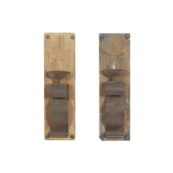 Sconces-Kirkland's Home Distressed Brown Wood Wall Sconces, Set Of 2