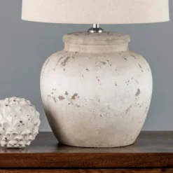 Table Lamps-Kirkland's Home Distressed Ceramic Table Lamp White