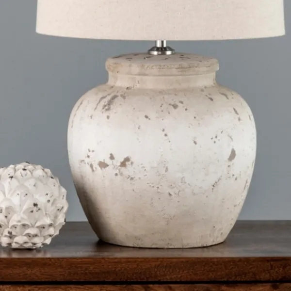 Table Lamps-Kirkland's Home Distressed Ceramic Table Lamp White
