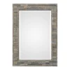Decorative Mirrors-Kirkland's Home Distressed Charcoal Wooden Wall Mirror