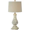 Table Lamps-Kirkland's Home Distressed Cream Resin Table Lamps, Set Of 2 Ivory