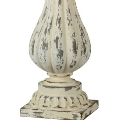Table Lamps-Kirkland's Home Distressed Cream Resin Table Lamps, Set Of 2 Ivory