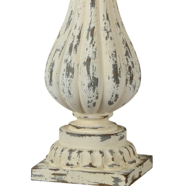 Table Lamps-Kirkland's Home Distressed Cream Resin Table Lamps, Set Of 2 Ivory