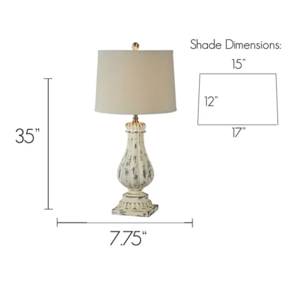 Table Lamps-Kirkland's Home Distressed Cream Resin Table Lamps, Set Of 2 Ivory