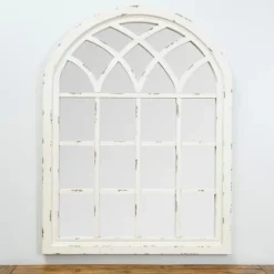 Decorative Mirrors-Kirkland's Home Distressed Cream Sadie Arch Mirror Ivory