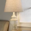 Table Lamps-Kirkland's Home Distressed Cream Table Lamp Tan