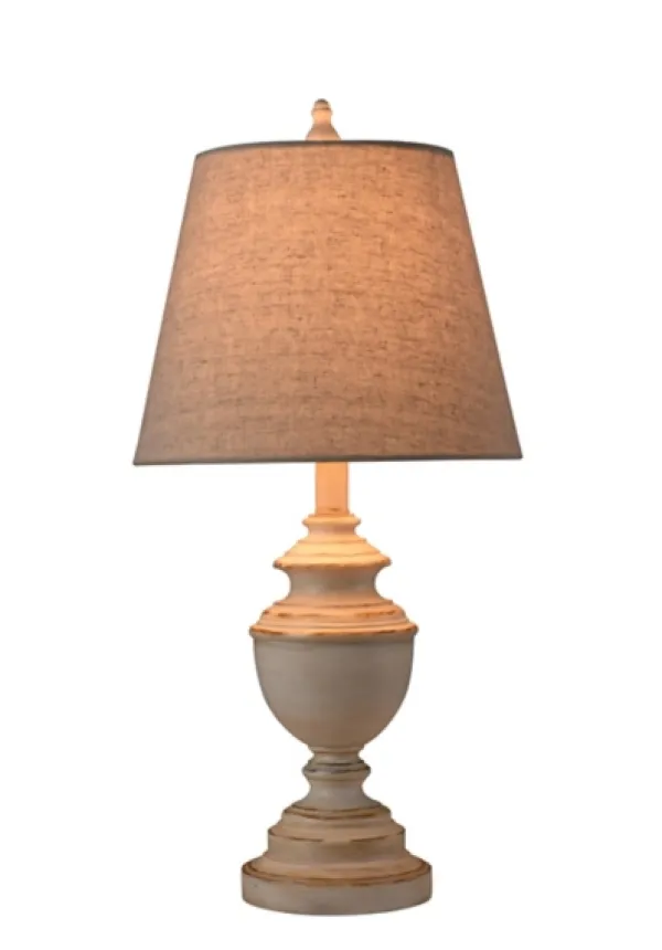 Table Lamps-Kirkland's Home Distressed Cream Table Lamp Tan