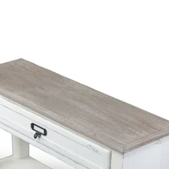 Console Tables-Kirkland's Home Distressed 1-Drawer Console Table White