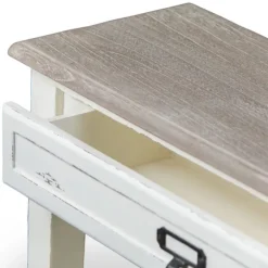 Console Tables-Kirkland's Home Distressed 1-Drawer Console Table White