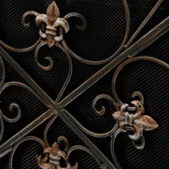 Fireplace Accessories-Kirkland's Home Distressed Fleur De Lis Three-Panel Fire Screen
