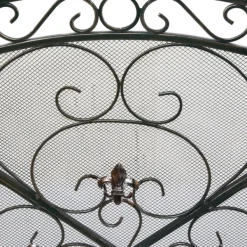 Fireplace Accessories-Kirkland's Home Distressed Fleur De Lis Three-Panel Fire Screen