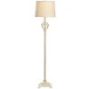Floor Lamps-Kirkland's Home Distressed Fleur-De-Lis Floor Lamp Tan