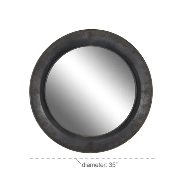 Framed Mirrors-Kirkland's Home Distressed Galvanized Curved Framed Mirror