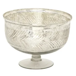 Decorative Bowls & Jars-Kirkland's Home Distressed Glass Pedestal Bowl Silver