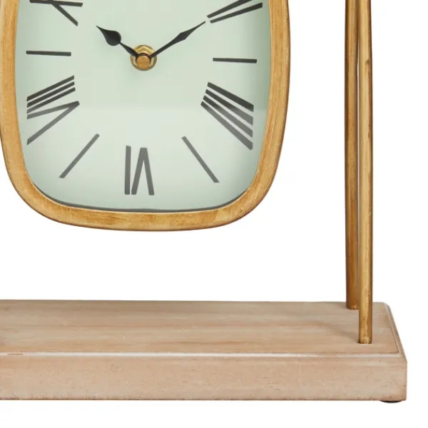 Decorative Accents-Kirkland's Home Distressed Gold Frame Square Tabletop Clock