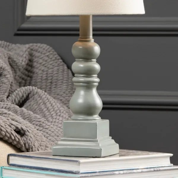 Table Lamps-Kirkland's Home Distressed Gray Candlestick Table Lamp White