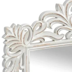 Decorative Mirrors-Kirkland's Home Distressed Gray Carved Ornate Scroll Mirror