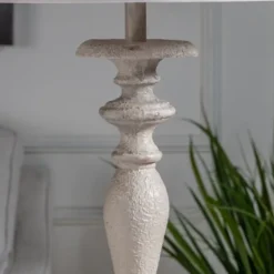 Floor Lamps-Kirkland's Home Distressed Gray Finish Floor Lamp White