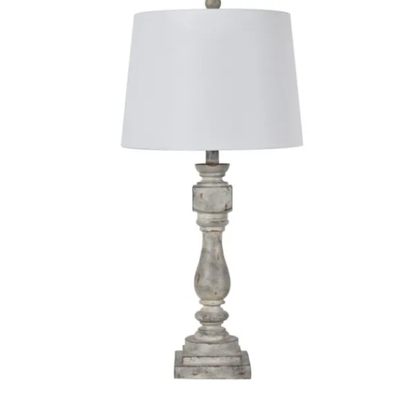 Table Lamps-Kirkland's Home Distressed Gray Table Lamp White
