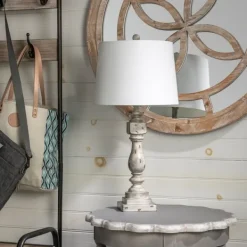 Table Lamps-Kirkland's Home Distressed Gray Table Lamp White
