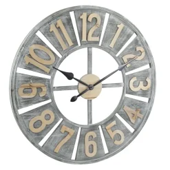 Clocks-Kirkland's Home Distressed Gray Wood Wall Clock