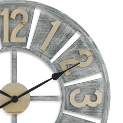 Clocks-Kirkland's Home Distressed Gray Wood Wall Clock