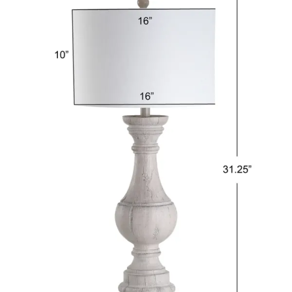 Table Lamps-Kirkland's Home Distressed Ivory Faux Wood Table Lamps, Set Of 2 White