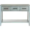 Console Tables-Kirkland's Home Distressed Light 3-Drawer Console Table Blue