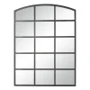 Decorative Mirrors-Kirkland's Home Distressed Metal Windowpane Arched Mirror Black