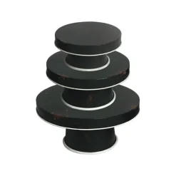 Decorative Trays-Kirkland's Home Distressed Pedestal Trays, Set Of 3 Black