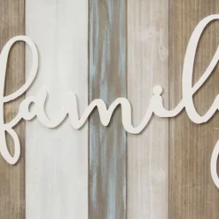 Wall Quotes & Signs-Kirkland's Home Distressed Planks Family Framed Plaque Gray/White/Brown