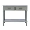Entryway Furniture-Kirkland's Home Distressed Ronan 2-Drawer Console Table Gray