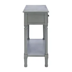 Entryway Furniture-Kirkland's Home Distressed Ronan 2-Drawer Console Table Gray
