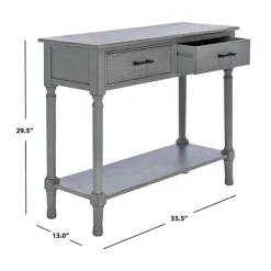 Entryway Furniture-Kirkland's Home Distressed Ronan 2-Drawer Console Table Gray