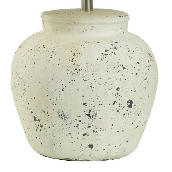 Table Lamps-Kirkland's Home Distressed Round Table Lamp White