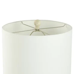 Table Lamps-Kirkland's Home Distressed Round Table Lamp White
