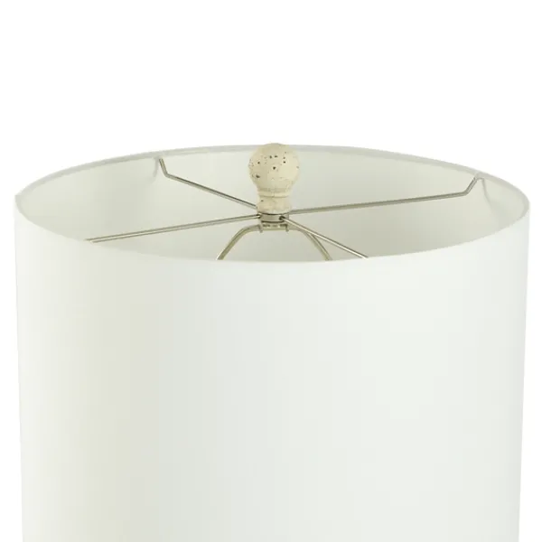 Table Lamps-Kirkland's Home Distressed Round Table Lamp White
