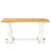 Console Tables-Kirkland's Home Distressed Rustic Carved Console Table White