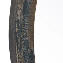 Framed Mirrors-Kirkland's Home Distressed Slate Blue Wooden Round Wall Mirror