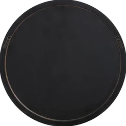 Framed Mirrors-Kirkland's Home Distressed Slate Blue Wooden Round Wall Mirror