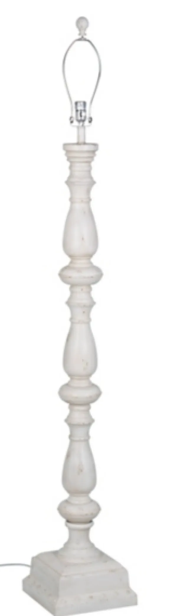 Floor Lamps-Kirkland's Home Distressed Square Base Floor Lamp White