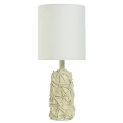 Table Lamps-Kirkland's Home Distressed Starfish Pattern Table Lamp White