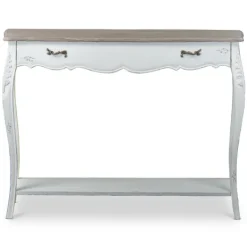 Console Tables-Kirkland's Home Distressed Streaked Console Table Ivory