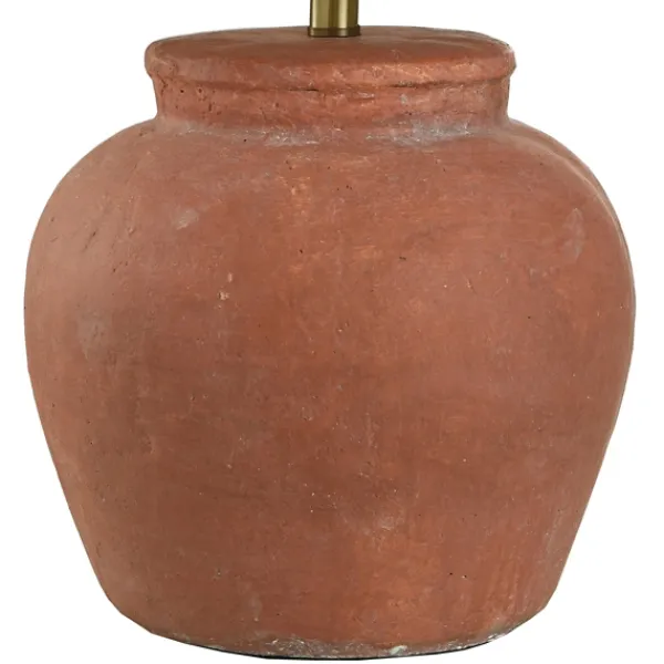 Table Lamps-Kirkland's Home Distressed Terracotta Round Table Lamp Orange