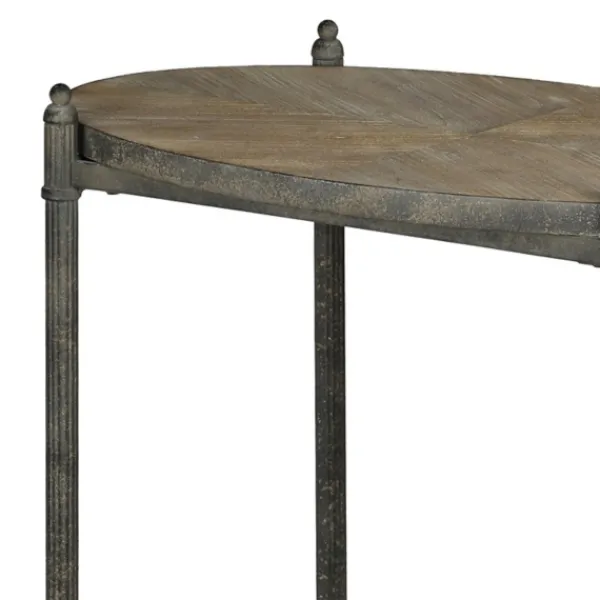 Accent & End Tables-Kirkland's Home Distressed Vintage Rolling Cart Accent Table Tan