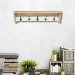 Shelves-Kirkland's Home Distressed Wall Shelf With Hooks