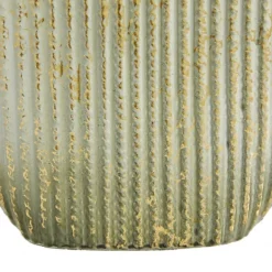 Vases-Kirkland's Home Distressed White And Beige Flat Vases, Set Of 2 Tan/White