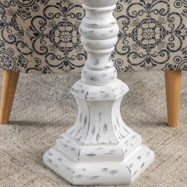 Floor Lamps-Kirkland's Home Distressed White Floor Lamp White/Gray